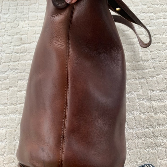 Vintage Coach 9085 Duffle Sac Bucket Shoulder Bag Brown Leather - Picture 9 of 12